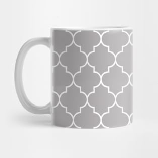 Gray Latticework, Quatrefoil, Moroccan Trellis Mug